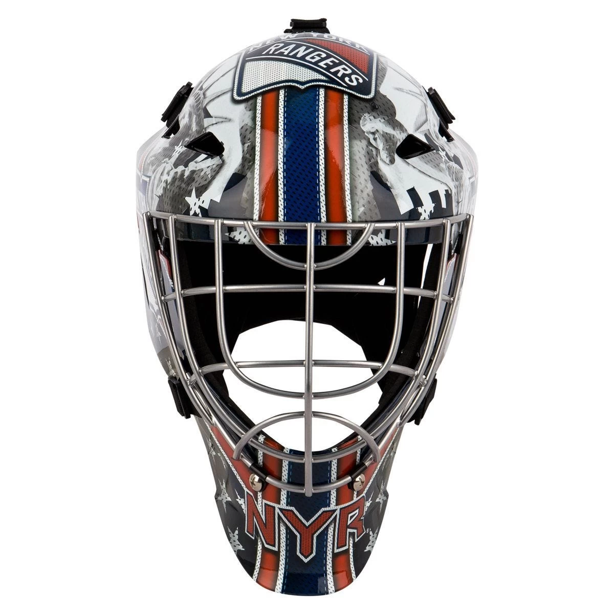 Franklin GFM 1500 New York Rangers Goalie Face Mask 5 Franklin GFM 1500 New York Rangers Goalie Face Mask - Image 3