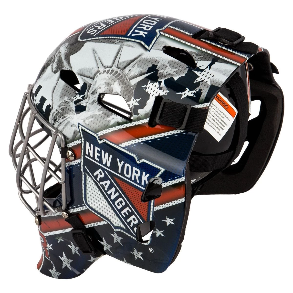 Franklin GFM 1500 New York Rangers Goalie Face Mask 6 Franklin GFM 1500 New York Rangers Goalie Face Mask - Image 4