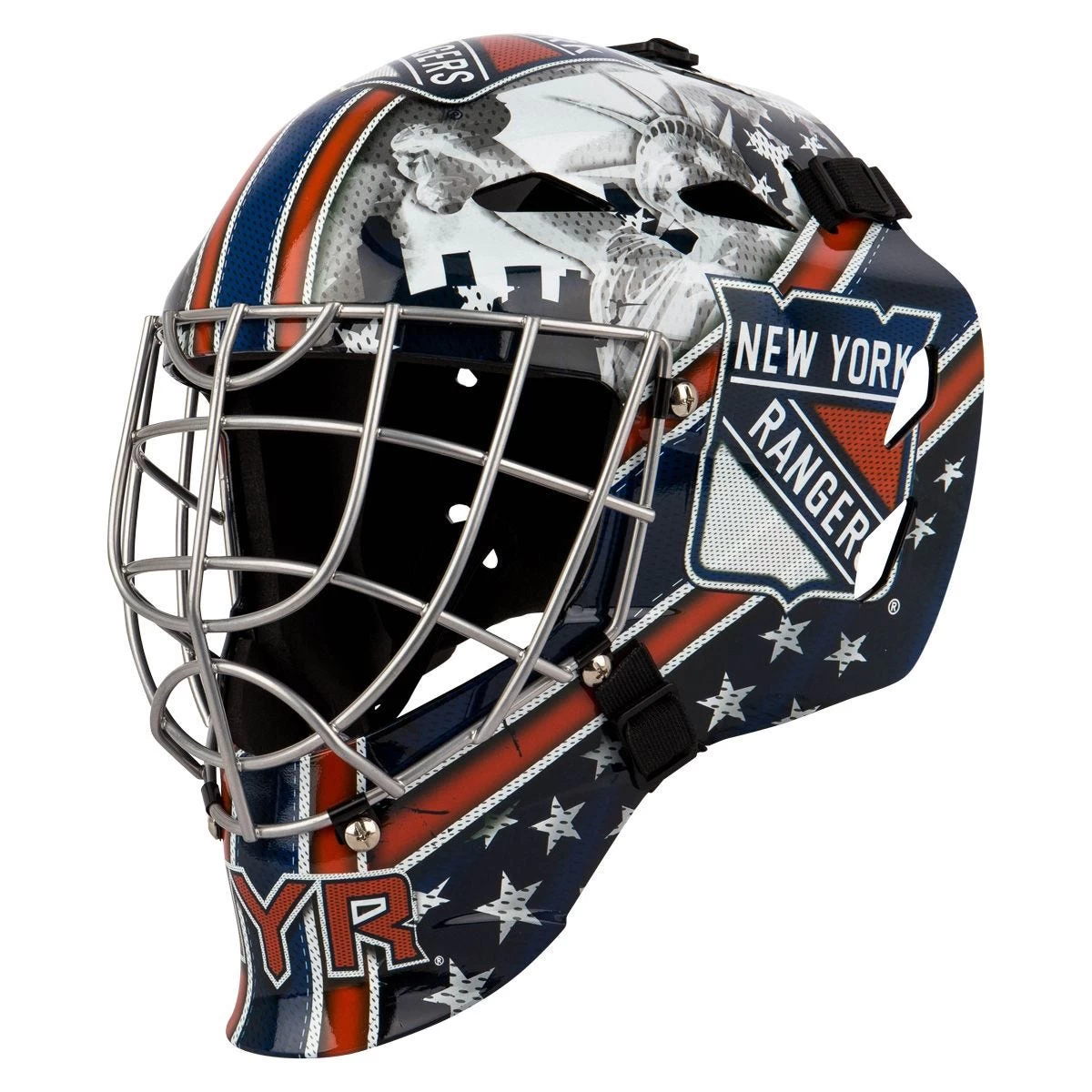 Franklin GFM 1500 New York Rangers Goalie Face Mask 3 Franklin GFM 1500 New York Rangers Goalie Face Mask