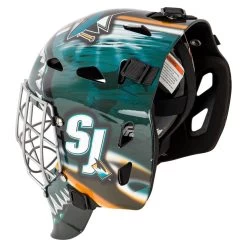 Franklin GFM 1500 San Jose Sharks Goalie Face Mask 11 Franklin GFM 1500 San Jose Sharks Goalie Face Mask -Goaliemonkey® 025725426669 inset4