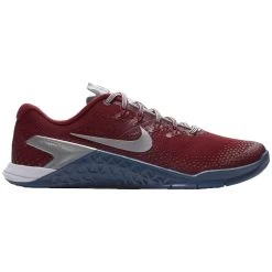 Nike Metcon 4 Women's Premium Training Shoes - Gym Red/Metallic Silver/Gym Blue/White -Goaliemonkey® 883212770523