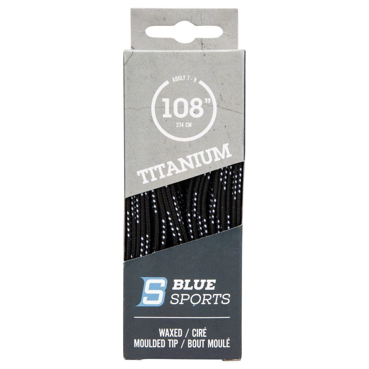 Blue Sports Titanium Waxed Molded Tip Laces 3 Blue Sports Titanium Waxed Molded Tip Laces