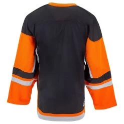 Stadium Adult Hockey Jersey - Black/Orange/Gray -Goaliemonkey® firstar hockey jersey stadium blk org gry inset4