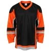 Stadium Adult Hockey Jersey - Black/Orange/Gray -Goaliemonkey® firstar hockey jersey stadium blk org gry inset5