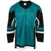 Stadium Adult Hockey Jersey - Teal/Black/White -Goaliemonkey® firstar hockey jersey stadium teal blk wht inset5