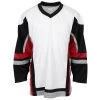 Stadium Adult Hockey Jersey - White/Black/Red -Goaliemonkey® firstar hockey jersey stadium wht blk red inset5