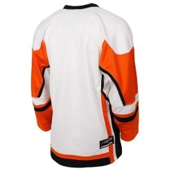 Stadium Youth Hockey Jersey - White/Orange/Black -Goaliemonkey® firstar hockey jersey stadium wht org blk jr inset2