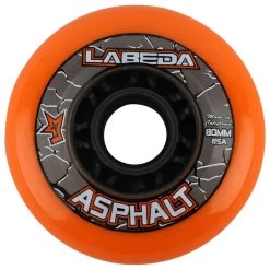 Labeda Asphalt Hard 85A Roller Hockey Wheel - Orange - 4 Pack -Goaliemonkey® labeda roller hockey wheel asphalt orange 4 pack inset2