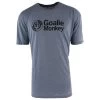 Monkey Sport By Pepper Foster - GoalieMonkey Logo Adult Short Sleeve Tee Shirt (Denim) 1 Monkey Sport By Pepper Foster - GoalieMonkey Logo Adult Short Sleeve Tee Shirt (Denim) -Goaliemonkey® monkey sport hockey shirt goaliemonkey logo denim