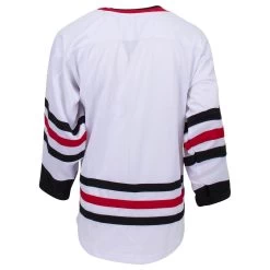 Chicago Blackhawks MonkeySports Uncrested Junior Hockey Jersey -Goaliemonkey® monkeysports hockey jersey uncrested chicago blackhawks jr inset4