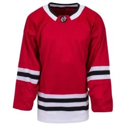 Chicago Blackhawks MonkeySports Uncrested Junior Hockey Jersey -Goaliemonkey® monkeysports hockey jersey uncrested chicago blackhawks jr inset6
