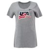 USA Hockey Nike Women's V-Neck Short Sleeve Tee Shirt -Goaliemonkey® nike shirt usa hockey tri blend ss wmn